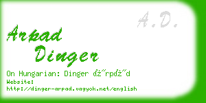 arpad dinger business card